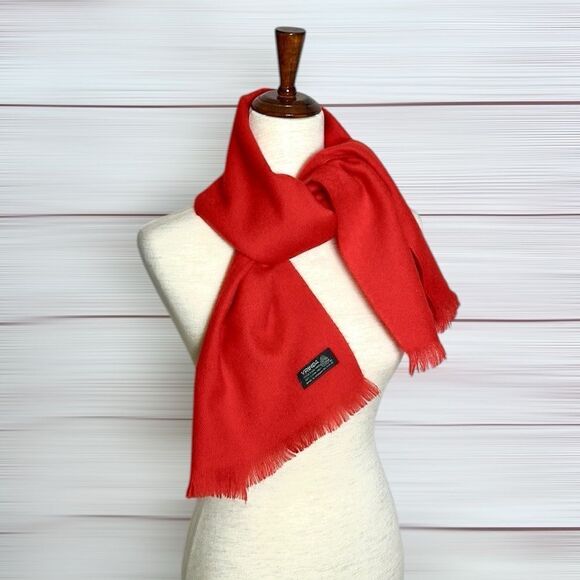 Vrinda Wool Red Scarf Uruguay Men’s Women’s 11,5x52 “ - Picture 2 of 7